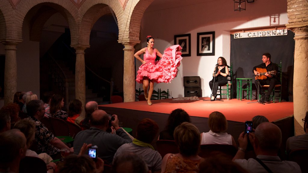 Cordoba showing performance art and interior views as well as a large group of people