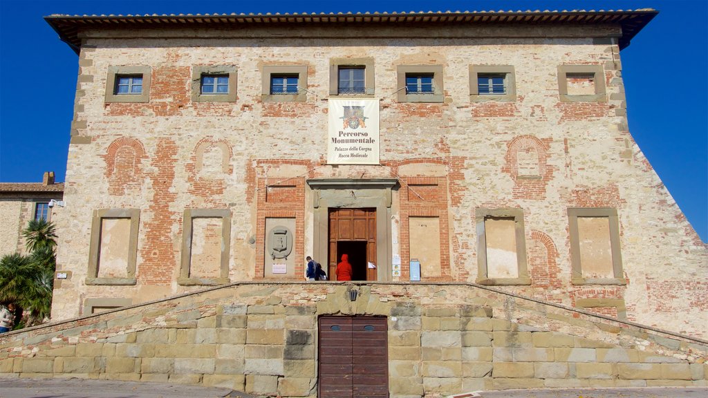 Castiglione del Lago ofreciendo elementos del patrimonio y castillo o palacio