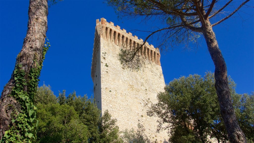 Castiglione del Lago ofreciendo un castillo y elementos del patrimonio