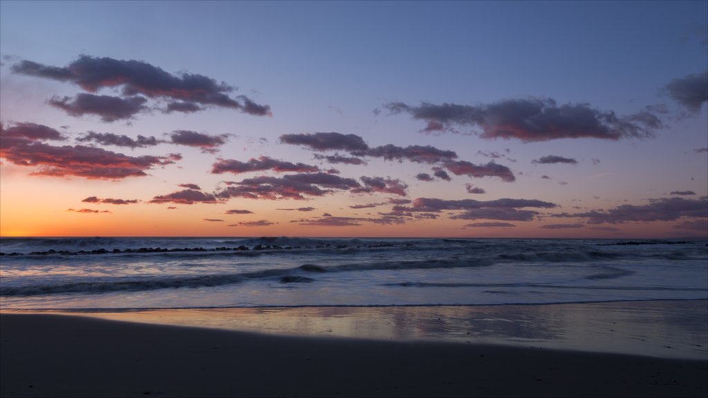 Alba Adriatica which includes a beach, landscape views and a sunset