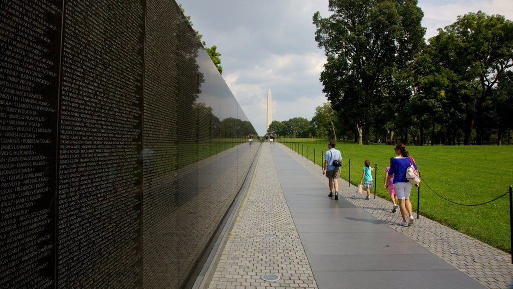 Vietnam Veterans Memorial featuring a garden, a memorial and landscape views