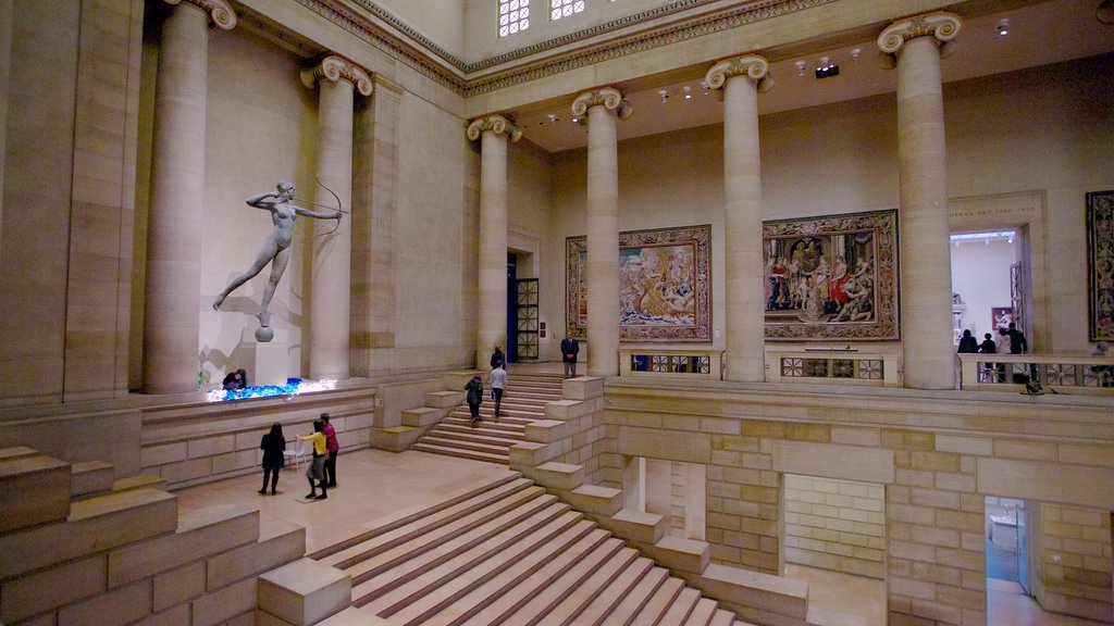 Philadelphia featuring interior views and a statue or sculpture