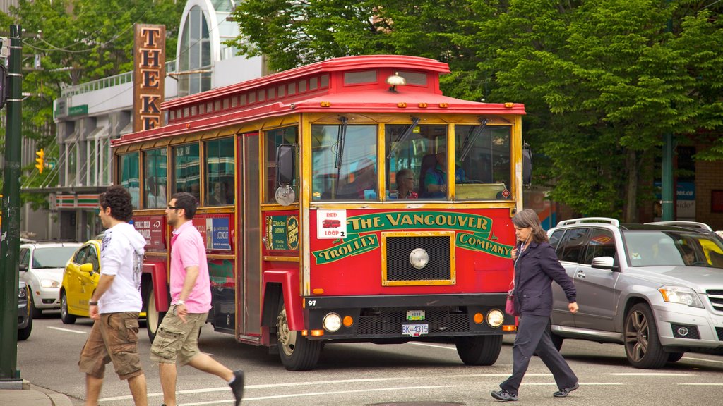 Robson Street showing street scenes and a city