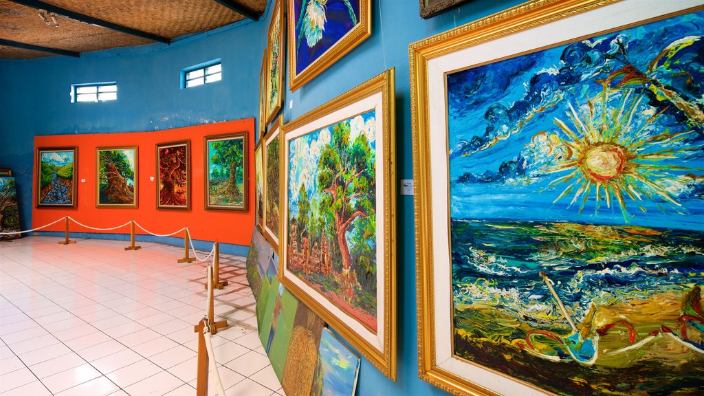 Museo Affandi ofreciendo vista interna y arte