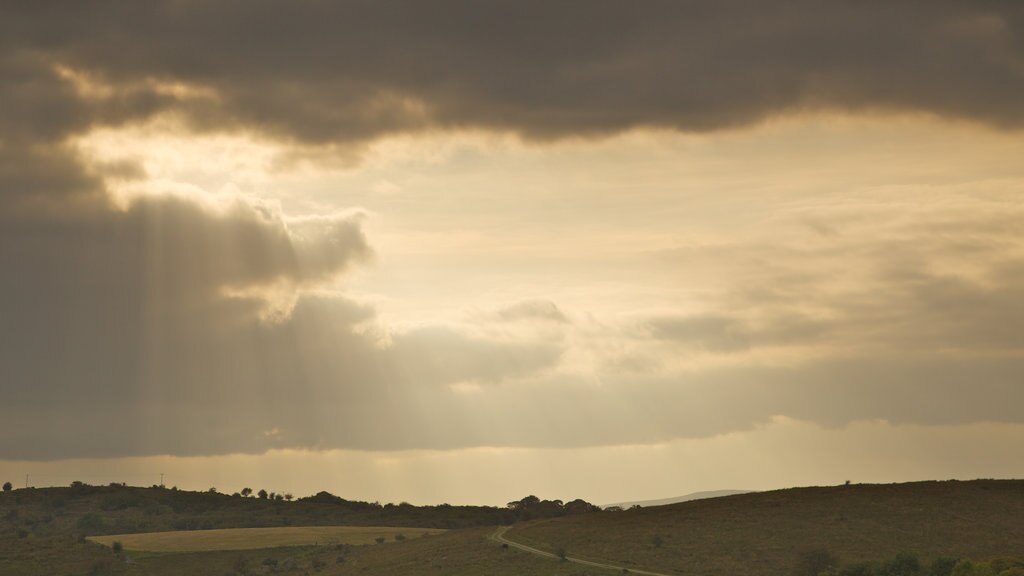 Marble Arch Caves showing landscape views, tranquil scenes and a sunset