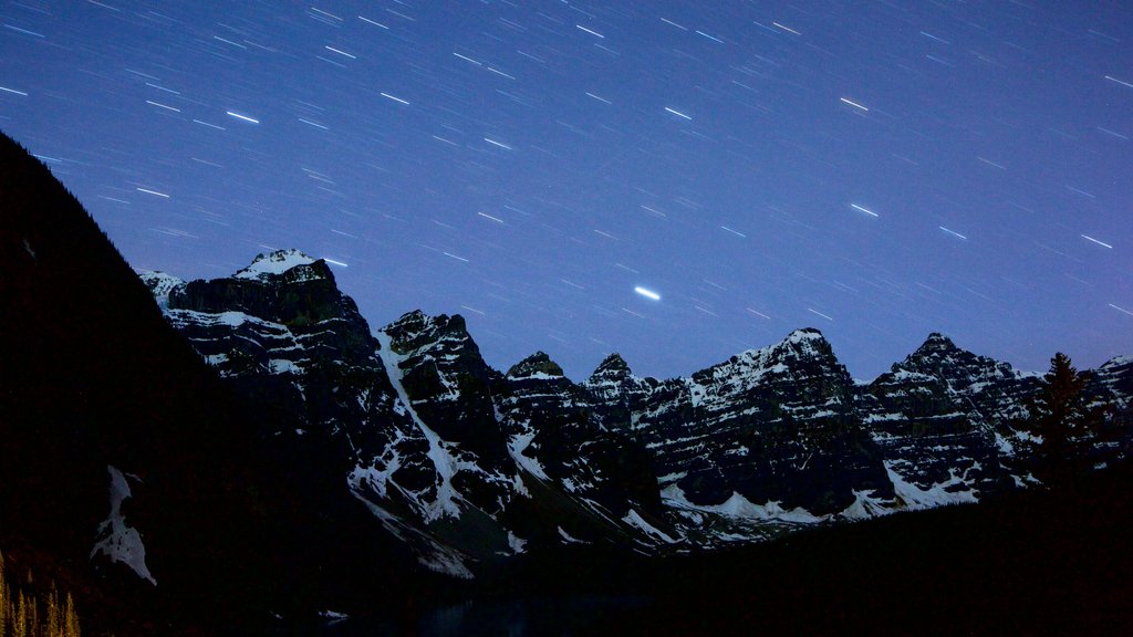 Moraine Lake which includes night scenes and tranquil scenes