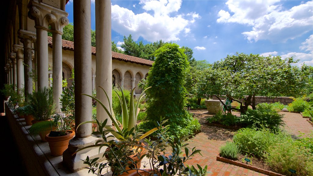 The Cloisters featuring heritage elements and a garden