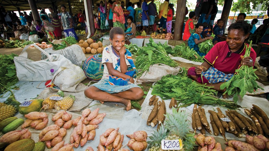 Madang showing markets as well as an individual child