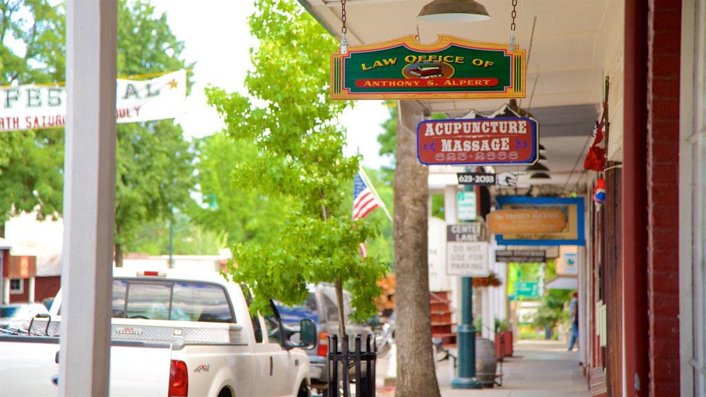 Weaverville which includes signage