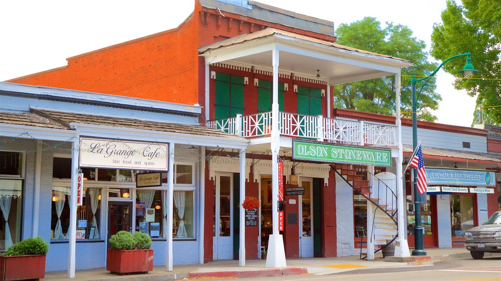 Weaverville showing heritage elements and signage