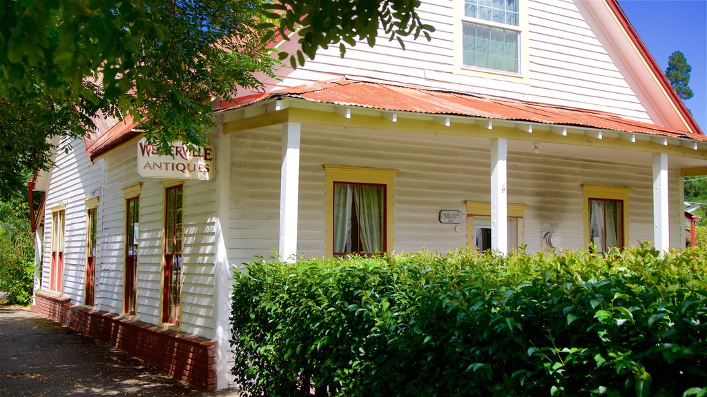 Weaverville which includes heritage elements and signage