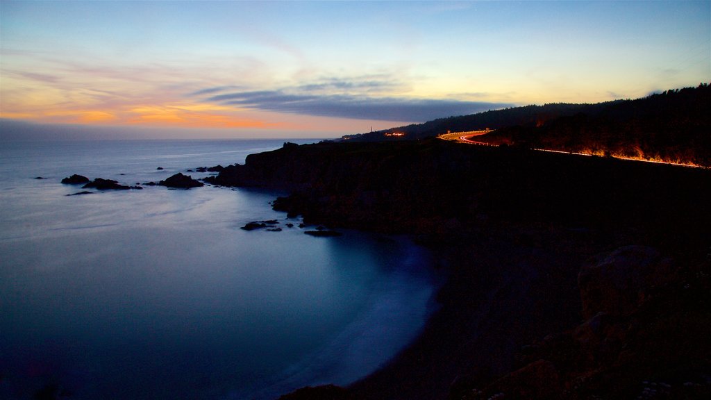 Sonoma County which includes a sunset and general coastal views