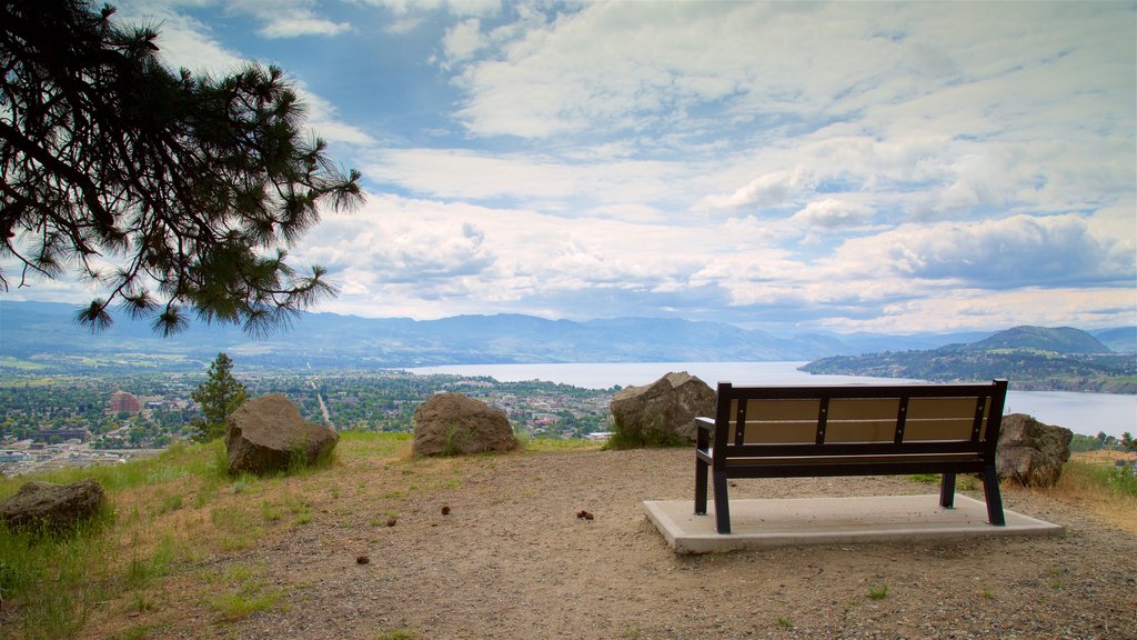 Knox Mountain Park which includes views, tranquil scenes and a river or creek