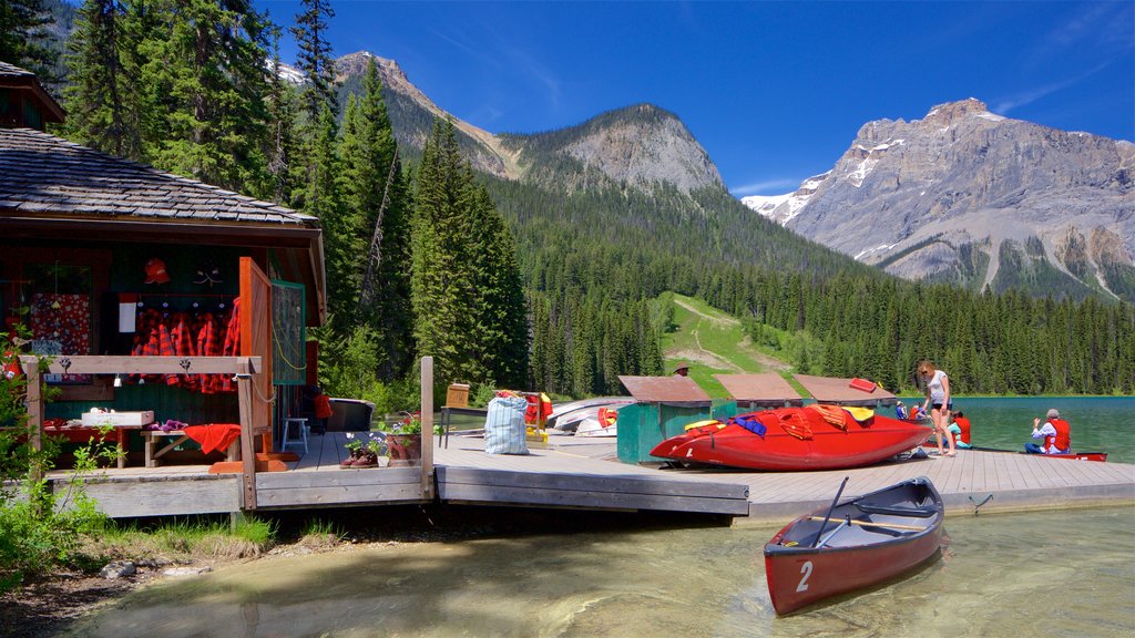 Yoho National Park featuring kayaking or canoeing, mountains and tranquil scenes