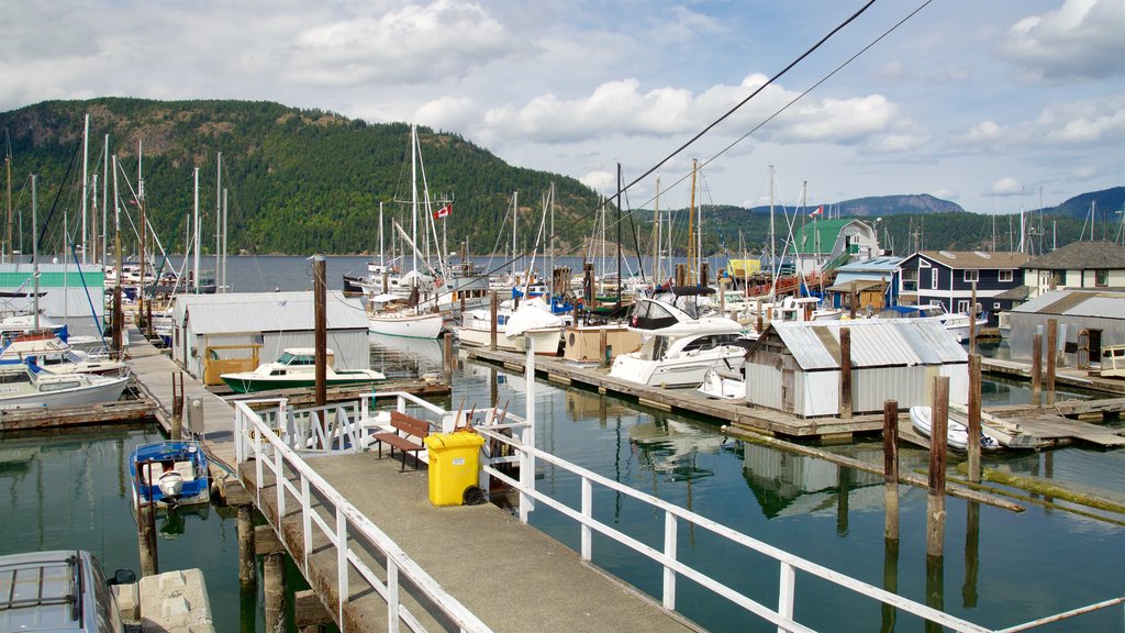 Cowichan Bay que inclui uma baía ou porto