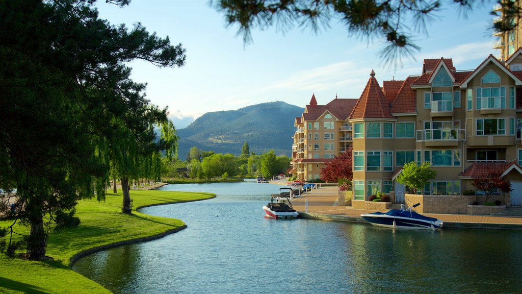 Waterfront Park showing a river or creek and heritage elements