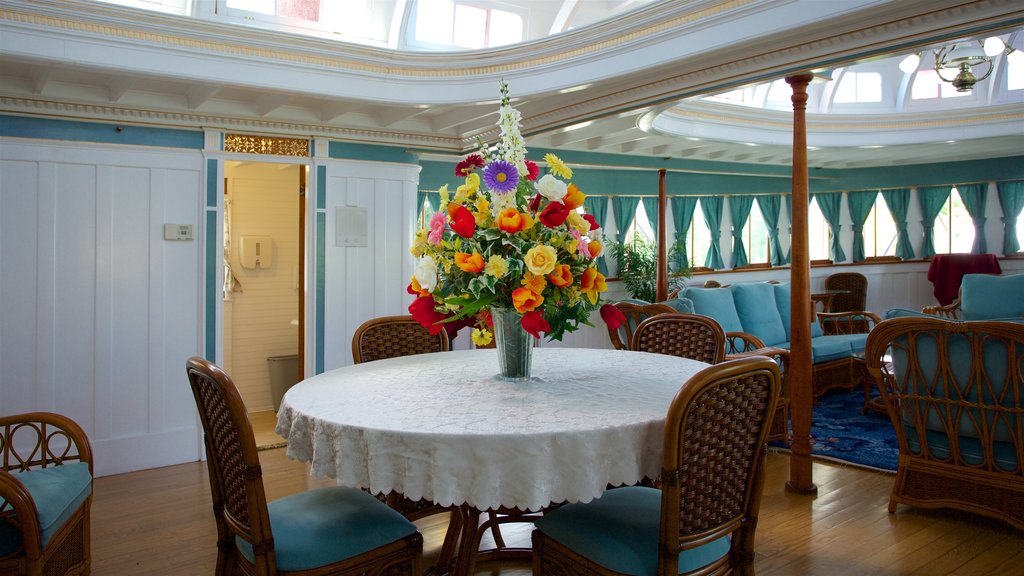 S.S. Sicamous Inland Marine Museum showing heritage elements, interior views and flowers