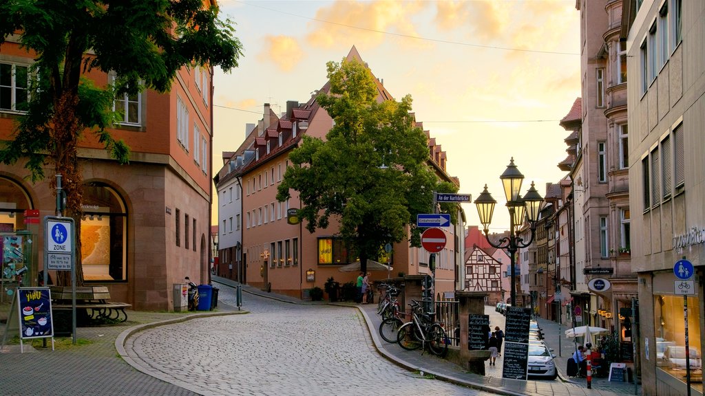 Nuremberg showing a sunset and heritage elements