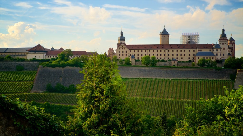 Fortress Marienberg showing heritage elements and a park