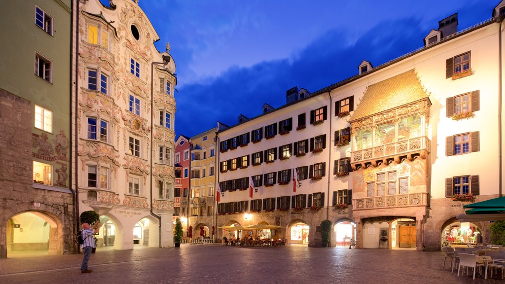 Golden Roof showing night scenes and heritage elements