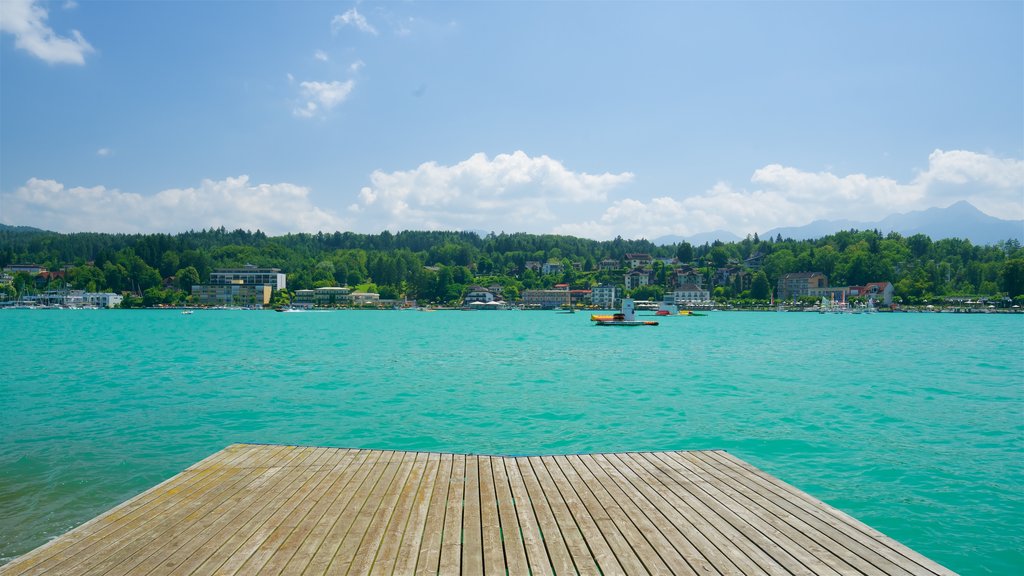 Velden am Woerthersee featuring a bay or harbour