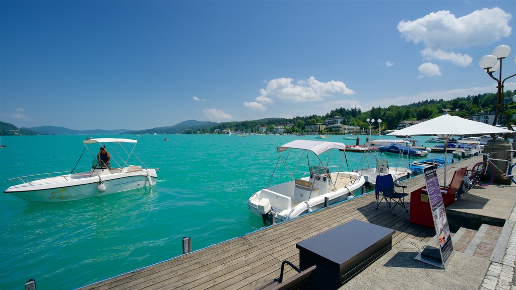 Velden am Woerthersee featuring a bay or harbour