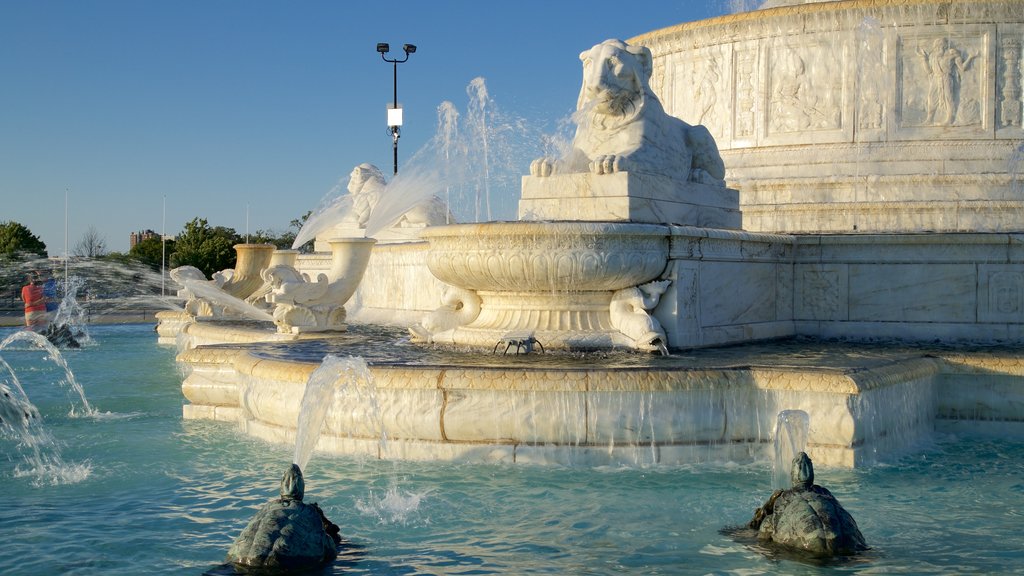 Belle Isle que incluye elementos patrimoniales y una fuente