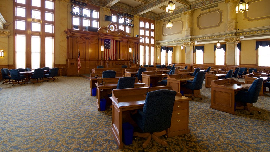 Milwaukee City Hall showing interior views and heritage elements