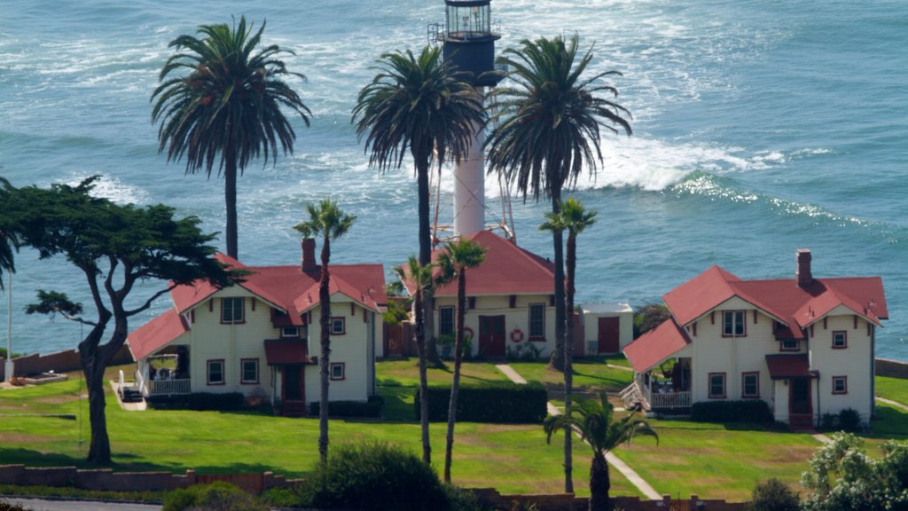 Cabrillo National Monument which includes a monument, a coastal town and general coastal views