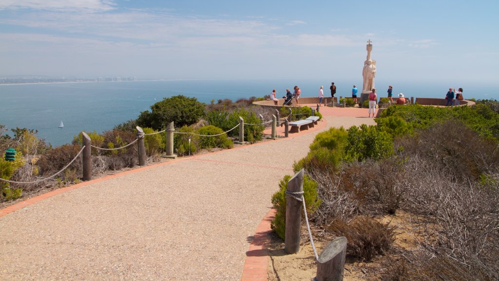 Cabrillo National Monument which includes landscape views, a monument and general coastal views