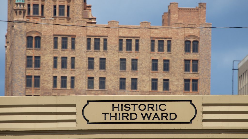 Historic Third Ward featuring signage