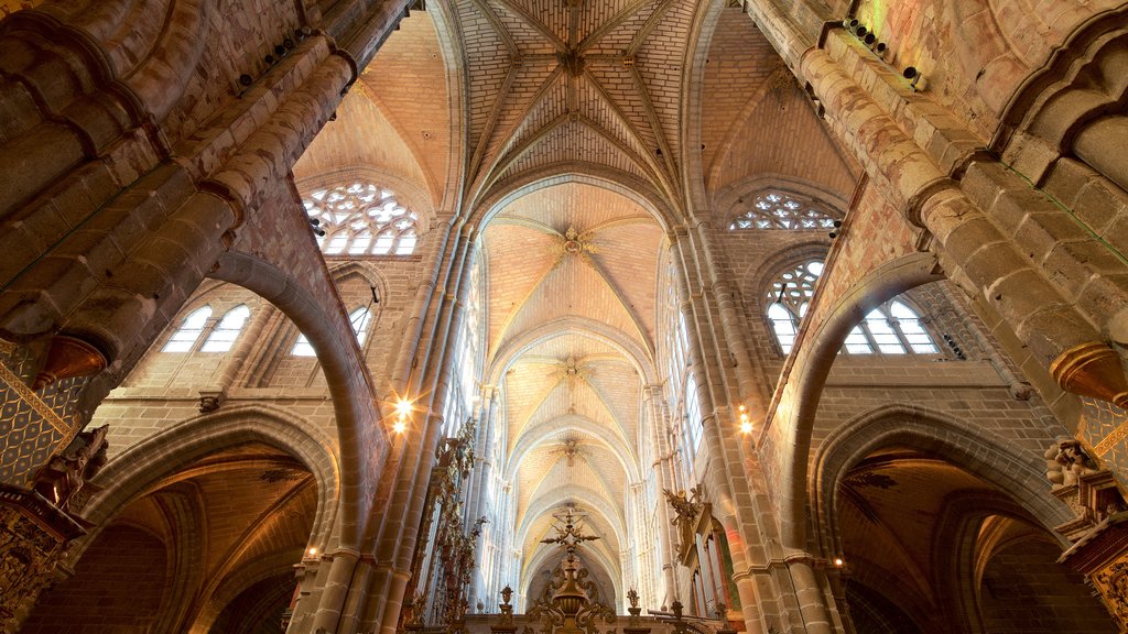 Ávila ofreciendo vistas interiores, elementos del patrimonio y una iglesia o catedral