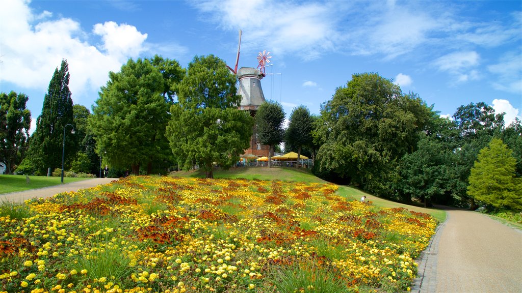 Am Wall which includes a park and wild flowers