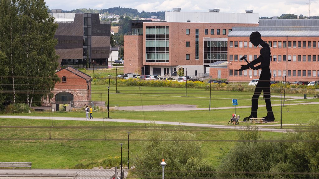 Lillestrom showing a park and outdoor art