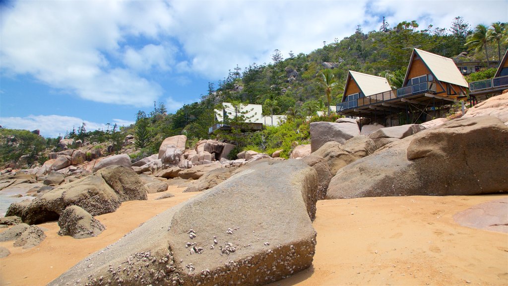 Nelly Bay que inclui uma praia de areia, paisagens litorâneas e litoral rochoso