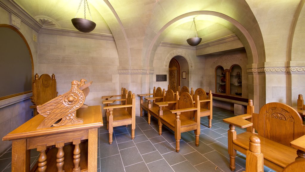 Cathedral of Learning showing a church or cathedral and interior views