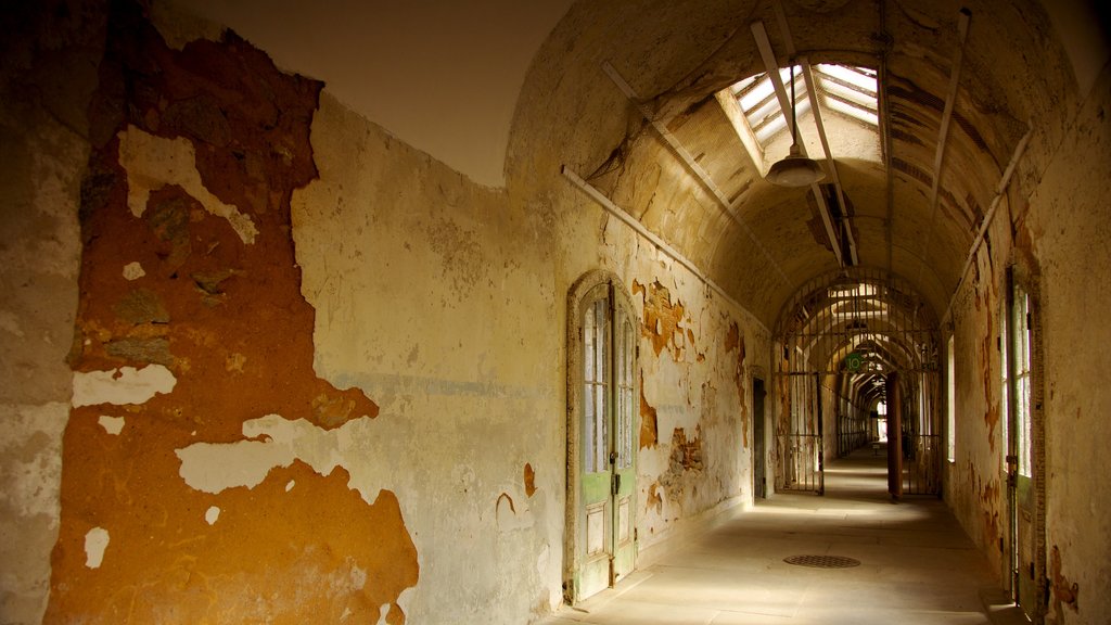 Eastern State Penitentiary showing interior views