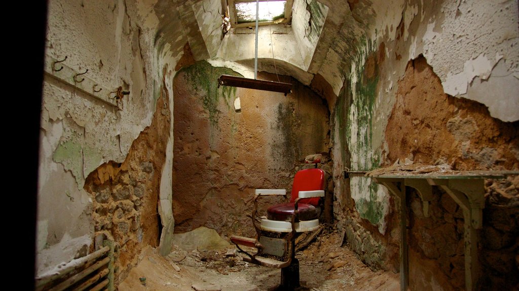 Eastern State Penitentiary showing interior views