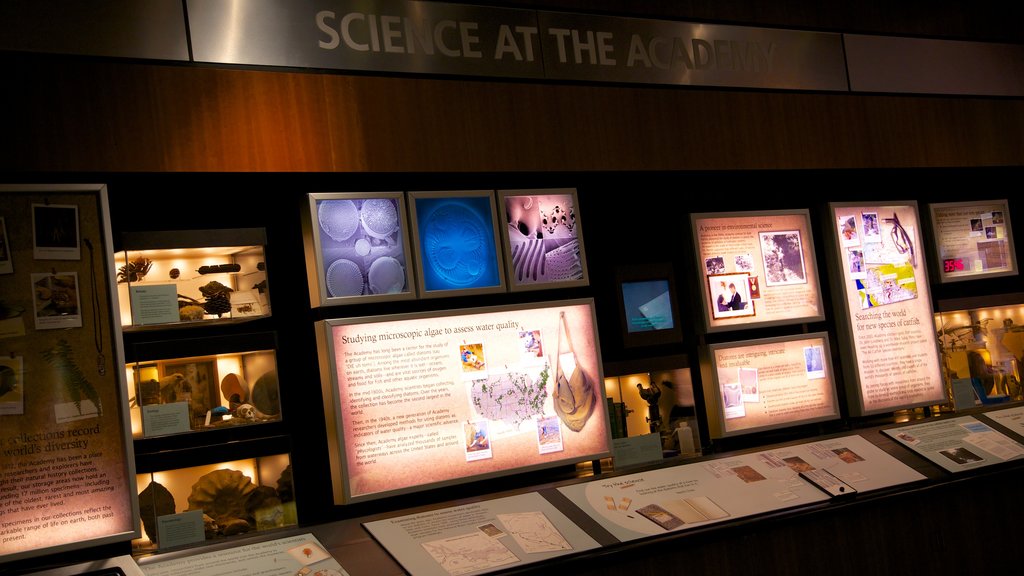 Academy of Natural Sciences featuring interior views and signage