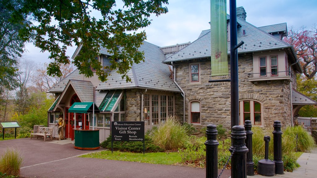 Morris Arboretum featuring a small town or village and shopping