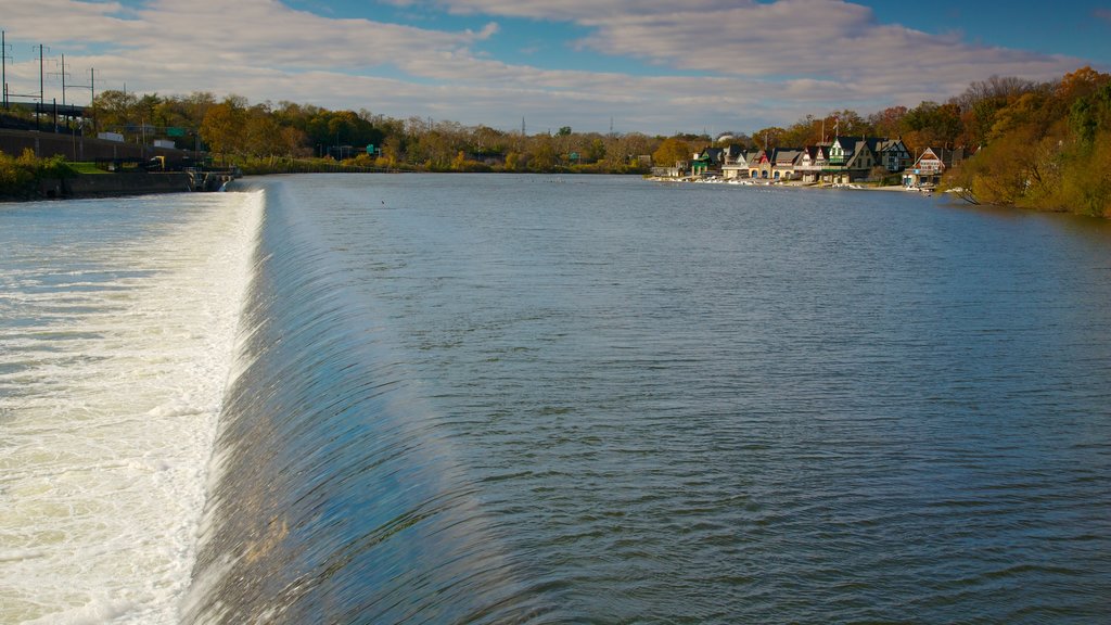 Fairmount Park showing landscape views, a cascade and a coastal town