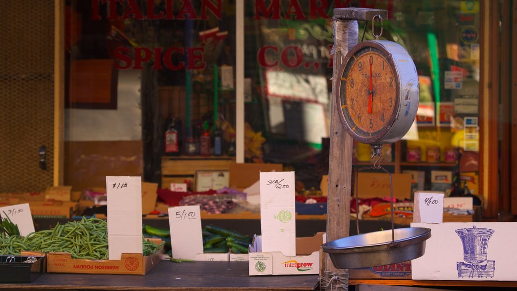 Italian Market showing interior views, food and markets