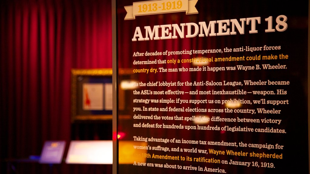 National Constitution Center which includes signage and interior views