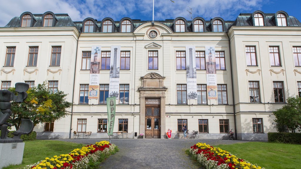 Ornskoldsvik showing heritage elements and flowers