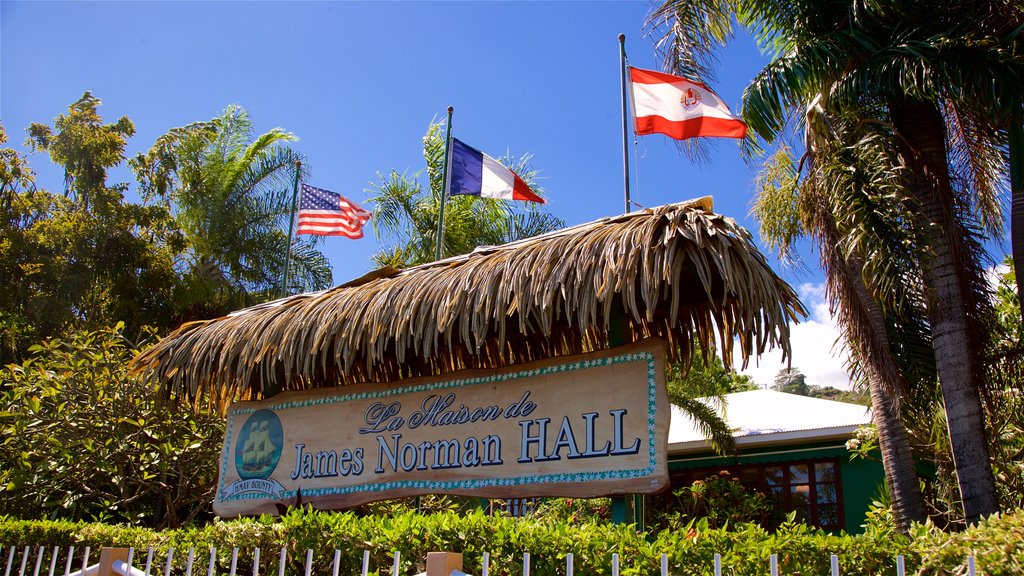 James Norman Hall Home showing signage