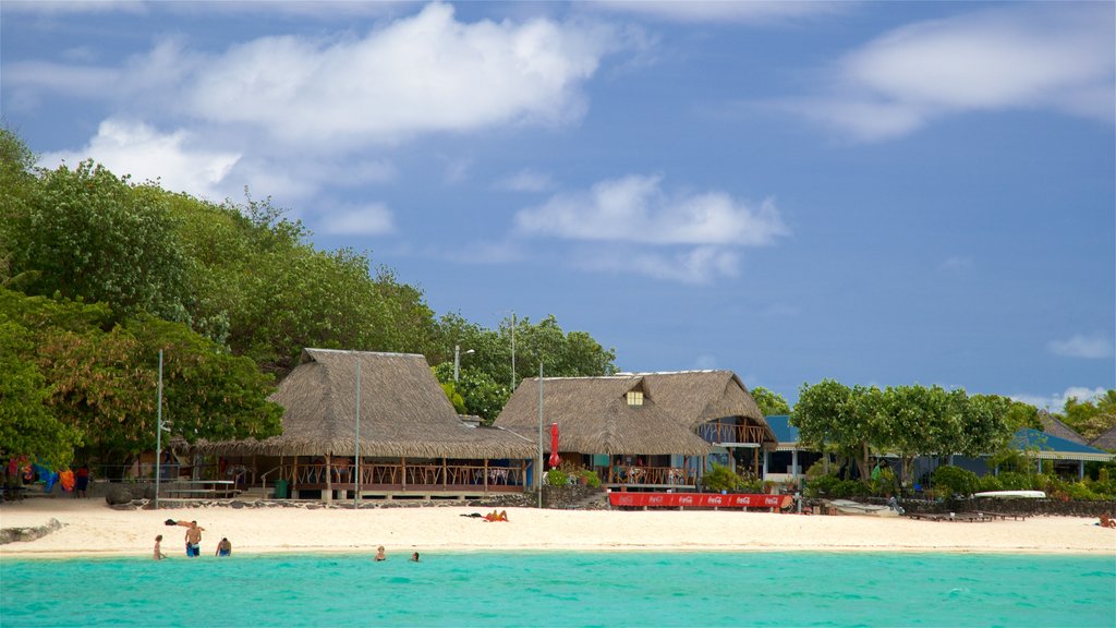 Matira Beach showing tropical scenes, general coastal views and a sandy beach