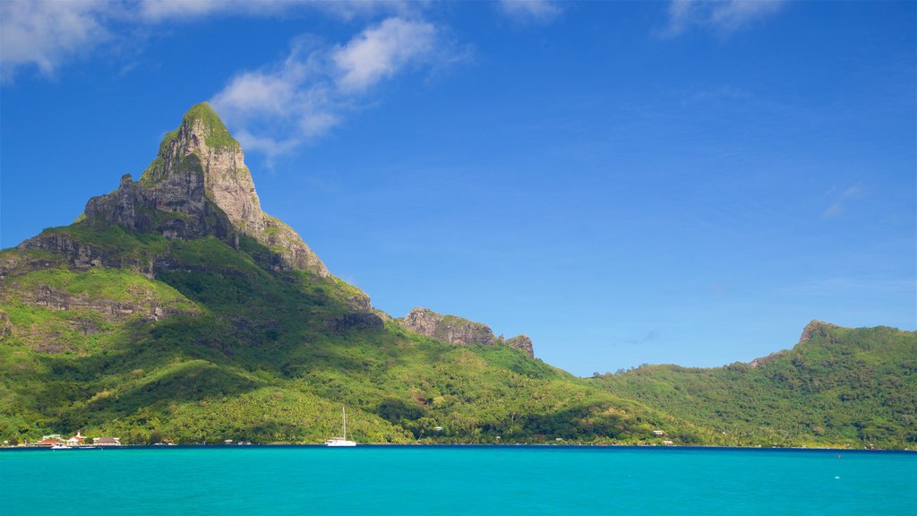 Mt. Otemanu which includes mountains and general coastal views