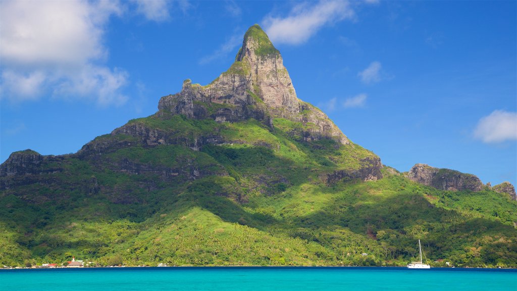 Mt. Otemanu featuring general coastal views and mountains