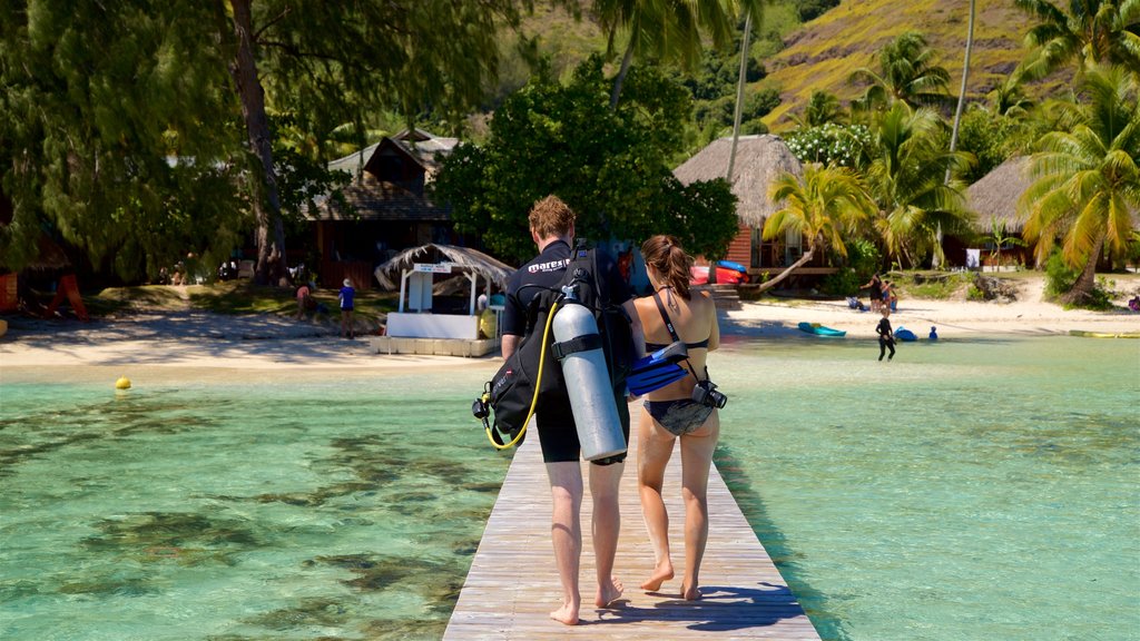 Tiahura Beach which includes general coastal views, tropical scenes and a sandy beach