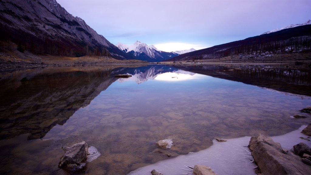 Medicine Lake which includes tranquil scenes and a lake or waterhole